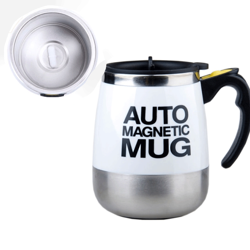 Black, AUTO MAGNETIC MUG tazza da caffè con miscelazione automatica Tazza di miscelazione magnetizzata con aggiornamento in acciaio inossidabile