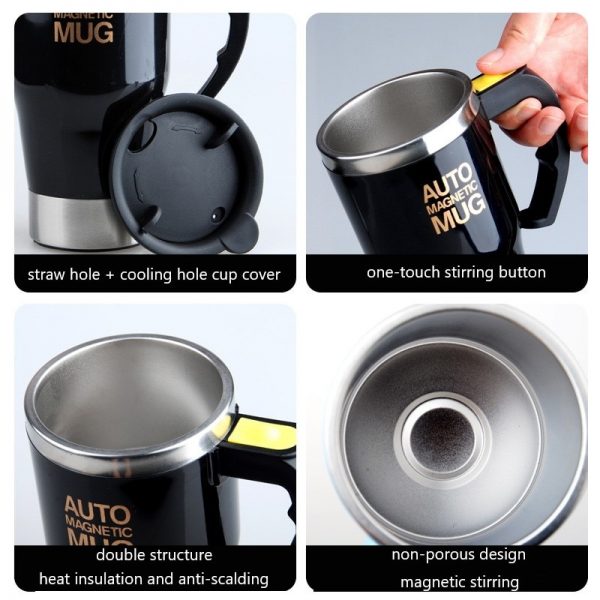 400ml Self Stirring Mixing Cup Magnetic Coffee Milk Mixing Mug Mixer Stainless Steel Thermal Insulation Water 1 - Auto Magnetic Mug