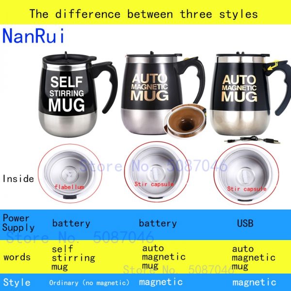 New Automatic Self Stirring Magnetic Mug Creative Stainless Steel Coffee Milk Mixing Cup Blender Lazy Smart 5 - Auto Magnetic Mug