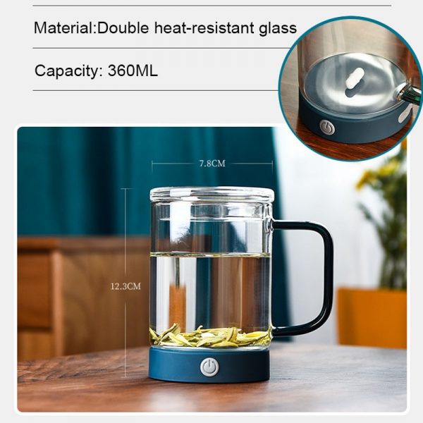 New USB Rechargeable Automatic Self Stirring Magnetic Mug Double Glass Heat Resistant Tea Cup Electric Smart 4 - Auto Magnetic Mug